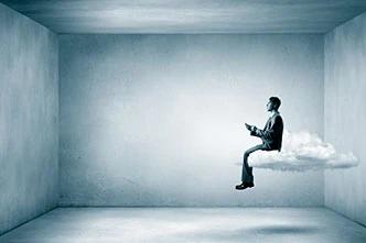 Man sitting on a cloud