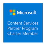 logo blue transparent microsoft content services partner program charter member portal systems ag