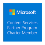 logo blue transparent microsoft content services partner program charter member portal systems ag