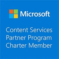 Logo des Microsoft Content Services Partnerprogramms für Charter Member wie die Portal Systems AG.