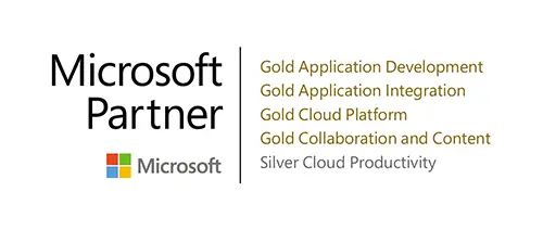 Logo with the Microsoft partner competencies of Portal Systems AG