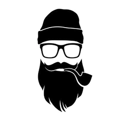 Avatar with beard, glasses and pipe.