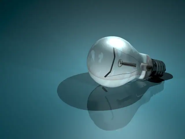 Eine Glühbirne vor petrol-blauem Hintergrund.