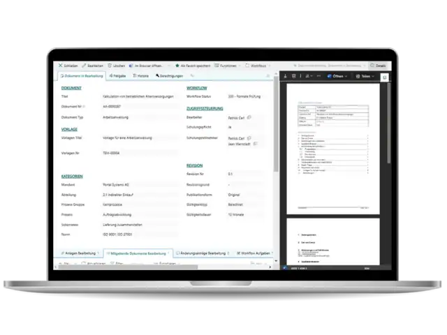 Die Benutzeroberfläche von Shareflex Quality Documents, der Software für Dokumentenlenkung mit SharePoint und Microsoft 365.