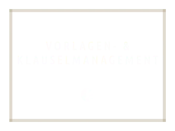 Blaue Kachel mit dem Schriftzug "Vorlagen- und Klauselmanagement" über dem Portal Systems Globe.