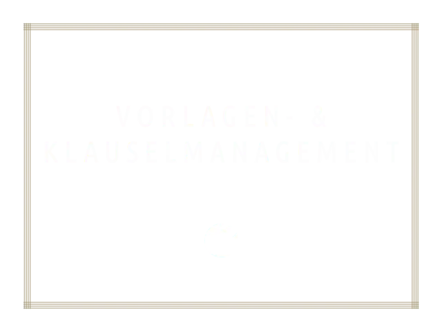Blaue Kachel mit dem Schriftzug "Vorlagen- und Klauselmanagement" über dem Portal Systems Globe.
